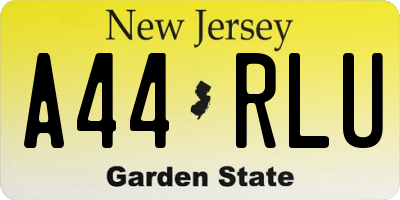 NJ license plate A44RLU