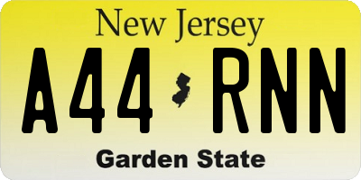 NJ license plate A44RNN