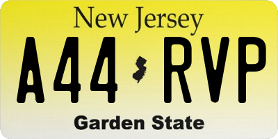 NJ license plate A44RVP