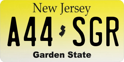 NJ license plate A44SGR