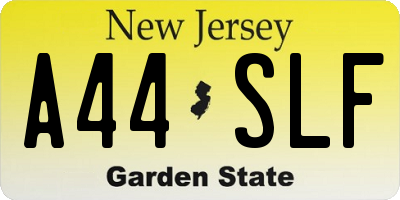NJ license plate A44SLF