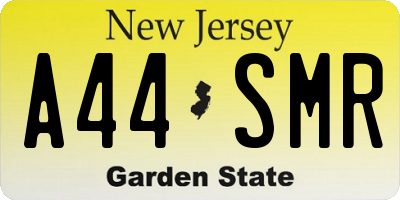 NJ license plate A44SMR