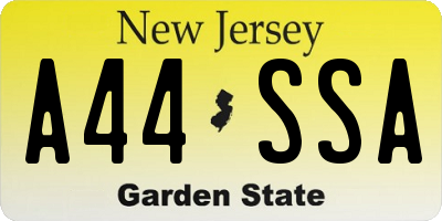 NJ license plate A44SSA