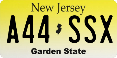 NJ license plate A44SSX