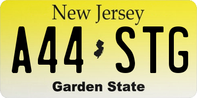 NJ license plate A44STG