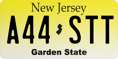 NJ license plate A44STT