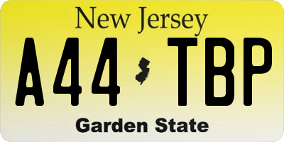 NJ license plate A44TBP