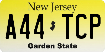 NJ license plate A44TCP