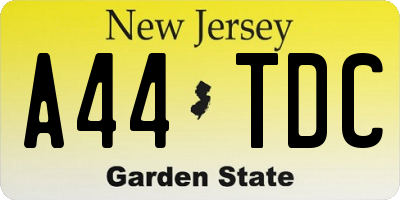 NJ license plate A44TDC