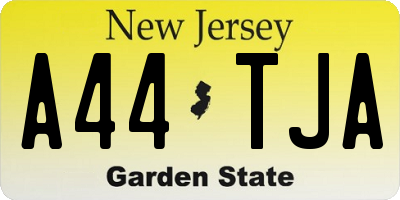 NJ license plate A44TJA