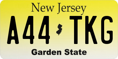 NJ license plate A44TKG