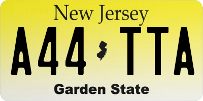 NJ license plate A44TTA
