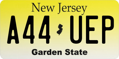 NJ license plate A44UEP