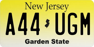 NJ license plate A44UGM