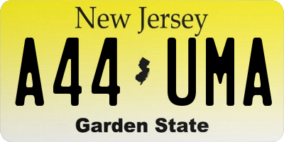 NJ license plate A44UMA