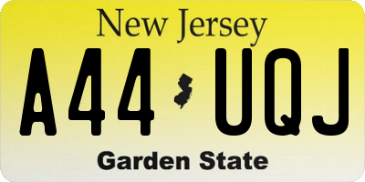 NJ license plate A44UQJ