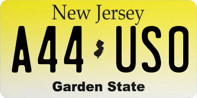 NJ license plate A44USO