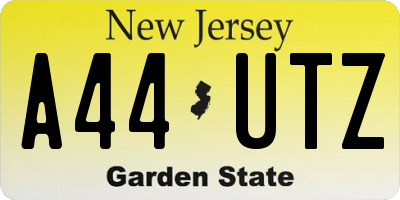 NJ license plate A44UTZ
