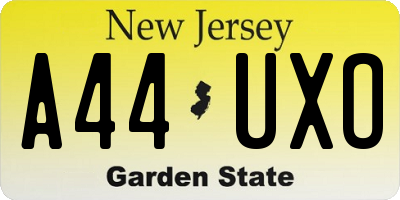 NJ license plate A44UXO