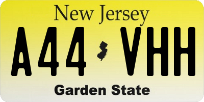 NJ license plate A44VHH