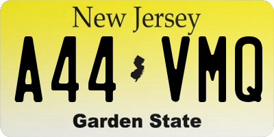 NJ license plate A44VMQ