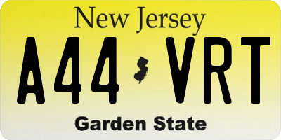 NJ license plate A44VRT