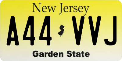 NJ license plate A44VVJ