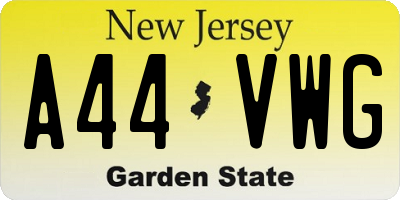 NJ license plate A44VWG