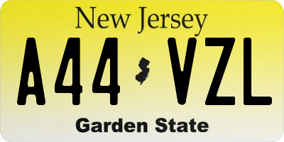 NJ license plate A44VZL