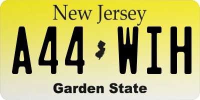 NJ license plate A44WIH