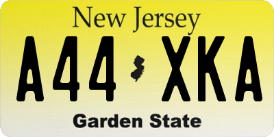 NJ license plate A44XKA