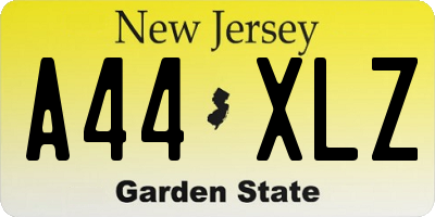 NJ license plate A44XLZ