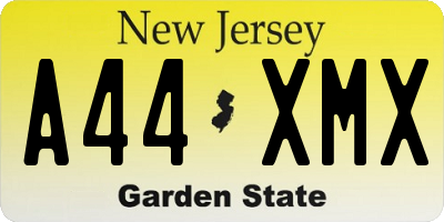 NJ license plate A44XMX