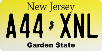 NJ license plate A44XNL