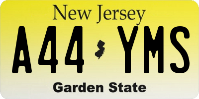 NJ license plate A44YMS