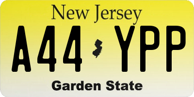 NJ license plate A44YPP