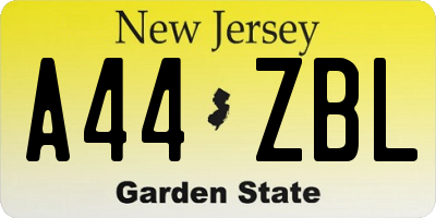 NJ license plate A44ZBL