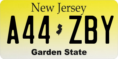 NJ license plate A44ZBY