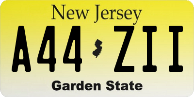 NJ license plate A44ZII