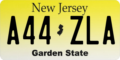 NJ license plate A44ZLA