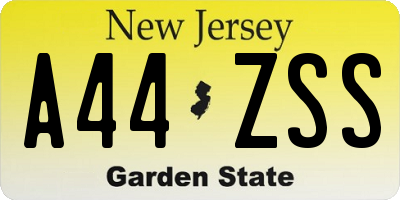 NJ license plate A44ZSS