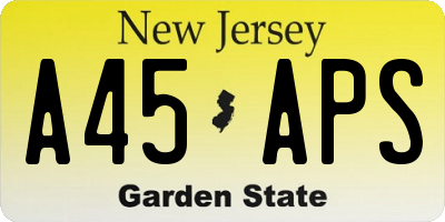 NJ license plate A45APS