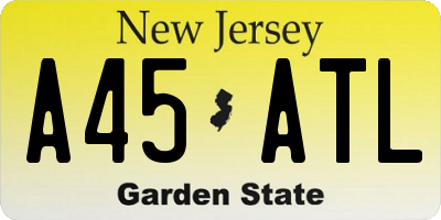 NJ license plate A45ATL