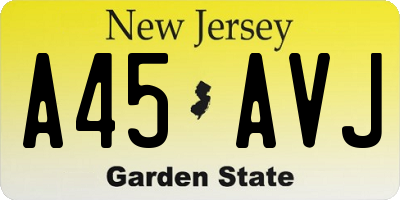NJ license plate A45AVJ