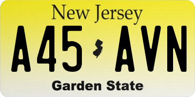 NJ license plate A45AVN