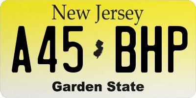 NJ license plate A45BHP