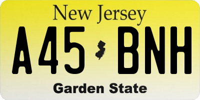 NJ license plate A45BNH