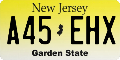 NJ license plate A45EHX