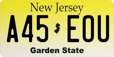 NJ license plate A45EOU
