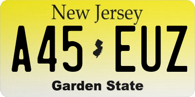 NJ license plate A45EUZ